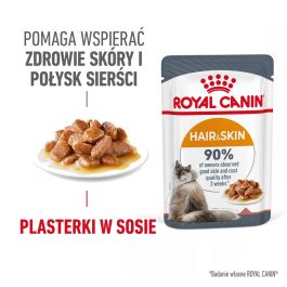 ROYAL CANIN Hair&Skin w sosie, karma mokra w sosie dla kotów dorosłych, zdrowa skóra, piękna sierść 85 g x 12