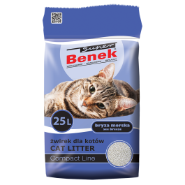 BENEK Super Compact Żwirek bentonitowy bryza morska 25 l