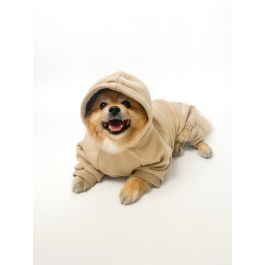 Beżowa bluza z kapturem dla psa M