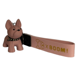 Brelok buldog pudrowy róż trendy strażnik kluczy