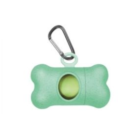 Dyspenser do woreczków higienicznych z bambusa z 1 rolką BIO niebieski