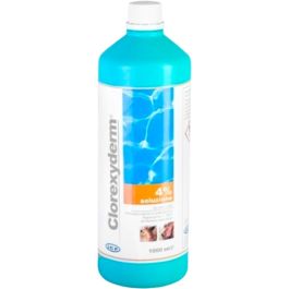 Geulincx Clorexyderm Solution 4% 1000 ml preparat przeznaczony dla psów i kotów, o działaniu bakterio- i grzybobójczym