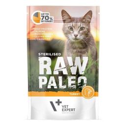 VET EXPERT RAW PALEO Sterilised turkey 100 g mokra karma dla kastrowanych kotów z indykiem