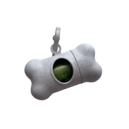 Plastikowy pojemnik na psie odchody + worki GRATIS-biały