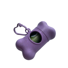 Plastikowy pojemnik na psie odchody + worki GRATIS-fioletowy