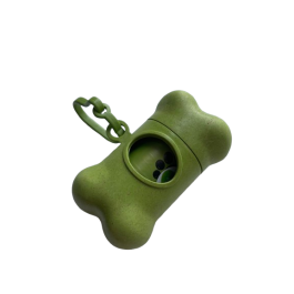 Plastikowy pojemnik na psie odchody + worki GRATIS-zielony