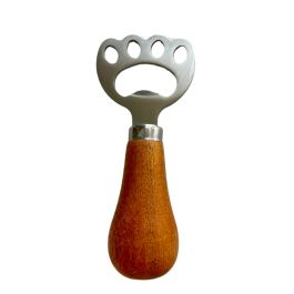 Zabawny otwieracz do butelek z łapą kota srebrny