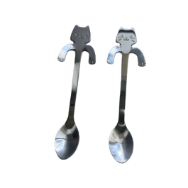 Srebrne łyżeczki kotki, zestaw 2