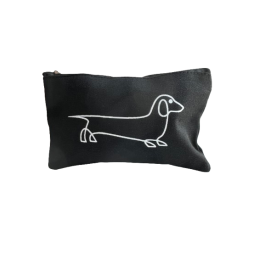 Kosmetyczka czarna z jamnikiem 21x13 cm