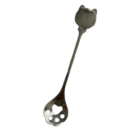 Srebrna łyżeczka z kotem 15,2 cm