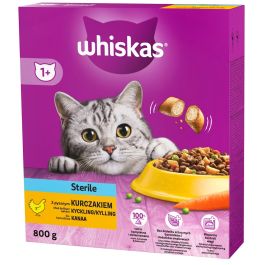 WHISKAS Sterile 800g sucha karma z kurczakiem dla kotów sterylizowanych