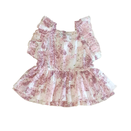 Letnia sukienka w kwiaty dla psa XS