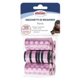 Woreczki na psie odchody, 6 rolek/120 worków 27x30 cm róża