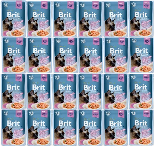 BRIT Premium Cat Delicate fillets in gravy z łososiem w sosie dla kotów sterelizowanych 24x85g