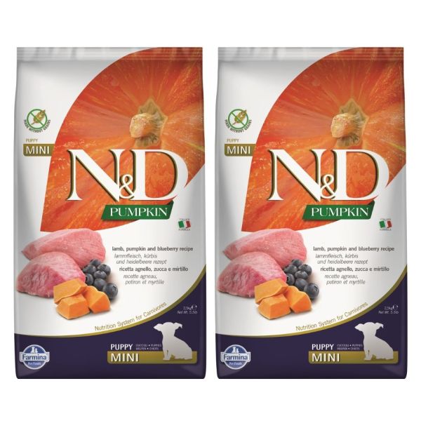 FARMINA N&amp;D GF Pumpkin Lamb &amp; Blueberry Puppy Mini 14 kg (2 x 7 kg)