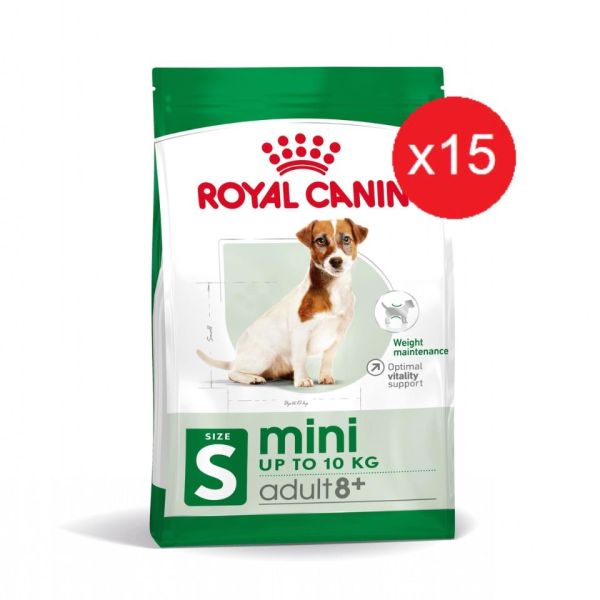 ROYAL CANIN Mini Adult 8+ 800 g karma sucha dla psów starszych od 8 do 12 roku życia ras małych x 15