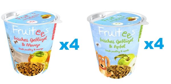BOSCH Fruitees Drób i mango +  Drób i jabłko trenerki dla psa 8 x 200 g