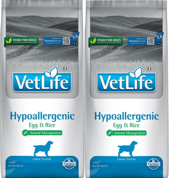 FARMINA Vet Life Hypoallergenic Egg &amp; Rice dog sucha karma dla psa z alergią 2 x 12 kg