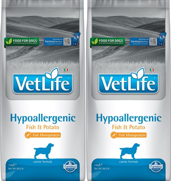 FARMINA Vet Life Hypoallergenic Fish &amp; Potato karma dla psa z alergią 2 x 12 kg