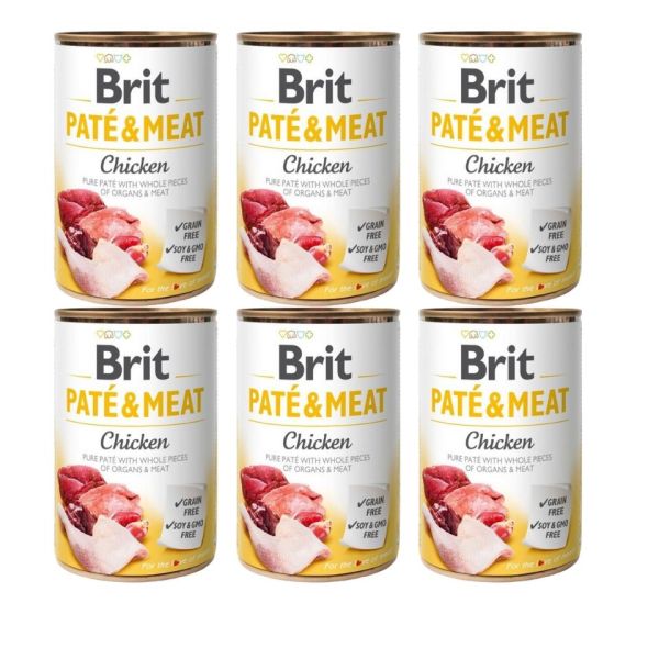 BRIT Pate&amp;Meat chicken 6x400 g pasztet z kurczakiem dla psa