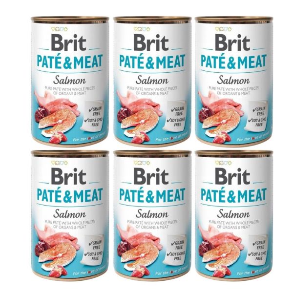 BRIT Pate&amp;Meat salmon 6x400 g pasztet z łososiem dla psa