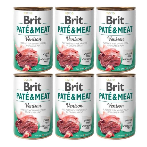 BRIT Pate&amp;Meat venison 6x400 g pasztet z dziczyzną dla psa