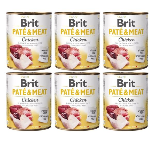 BRIT Pate&amp;Meat chicken 6x800 g pasztet z kurczakiem dla psa