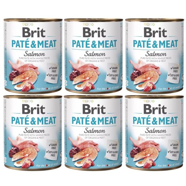 BRIT Pate&amp;Meat salmon 6x800 g pasztet z łososiem dla psa