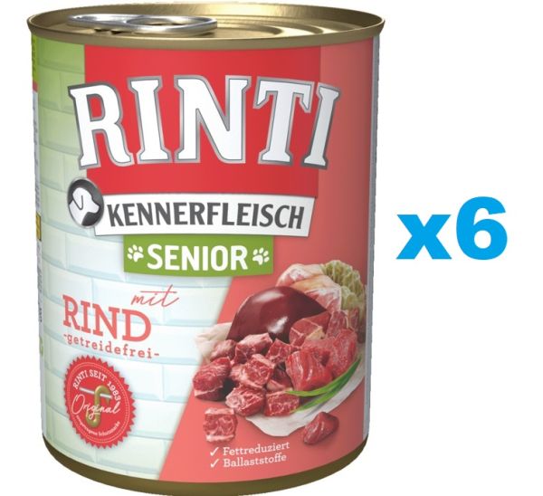 RINTI Kennerfleish Senior Beef 6x400 g z wołowiną dla starszych psów