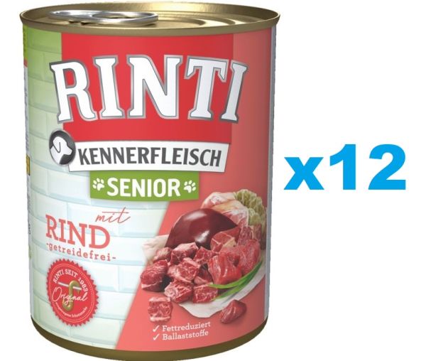 RINTI Kennerfleish Senior Beef 12x800 g z wołowiną dla starszych psów