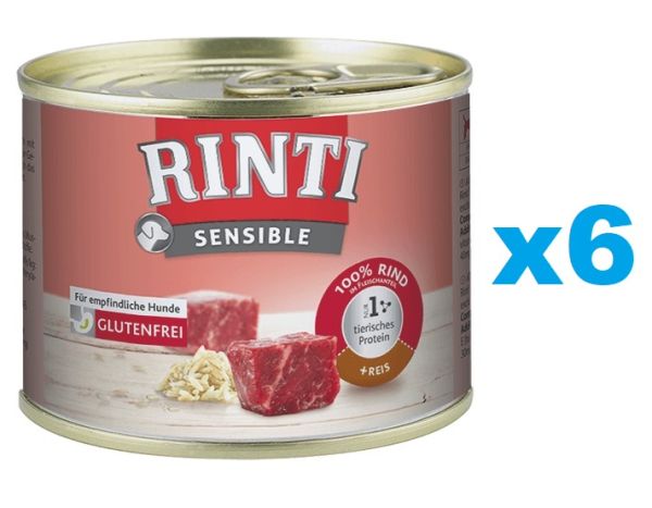 RINTI Sensible Wołowina z ryżem 6x185 g