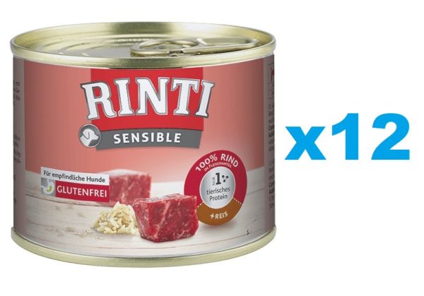 RINTI Sensible Wołowina z ryżem 12x185 g