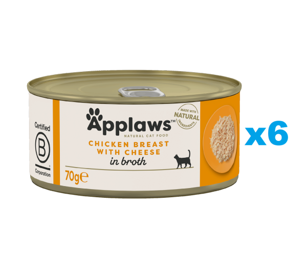 APPLAWS Cat Adult Chicken Breast with Cheese in Broth pierś z kurczaka z serem w bulionie 6x70 g