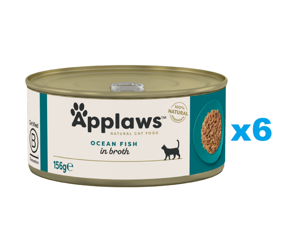 APPLAWS Cat Adult Ocean Fish in Broth ryba oceaniczna w bulionie 6x156 g