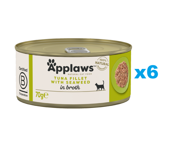 APPLAWS Cat Adult Tuna with Seaweed in Broth tuńczyk z wodorostami w bulionie 6x70 g