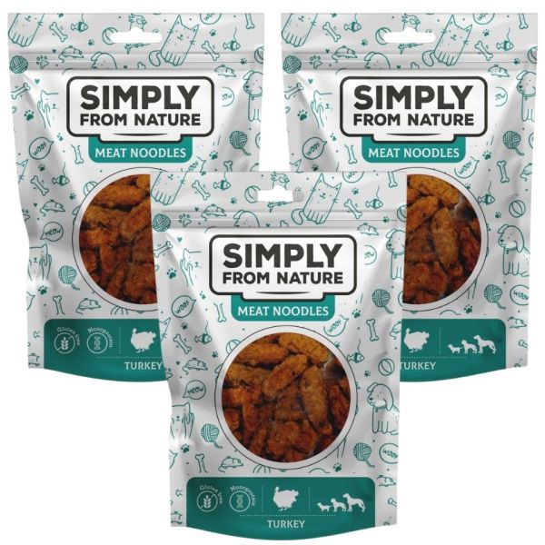SIMPLY FROM NATURE Meat Noodles Mięsne kluski z indykiem dla psów 3x80 g