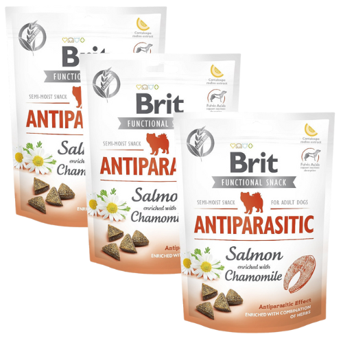 BRIT Care Dog Functional snack antiparasitic 3x150 g przysmaki z łososiem przeciw pasożytom