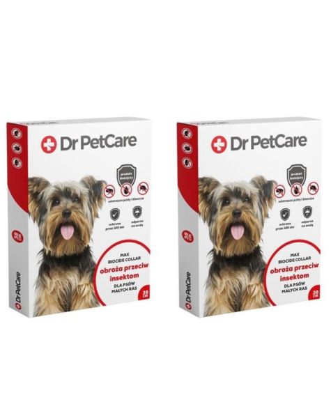 Dr PetCare MAX Biocide Collar Obroża na pchły i insekty dla psa rasy małej 38 cm 2 szt.