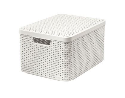 CURVER Koszyk &quot;STYLE&quot; L z pokrywą kremowe