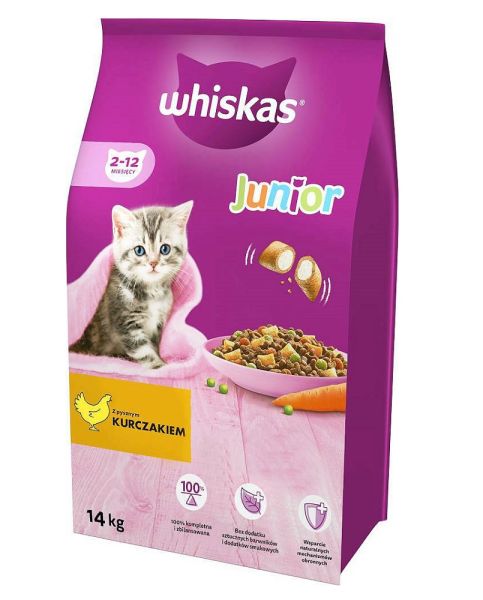WHISKAS Junior sucha karma dla kotów z kurczakiem 14kg