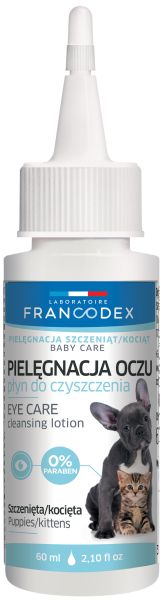 FRANCODEX Płyn do czyszczenia oczu dla kociąt i szczeniaków 60 ml