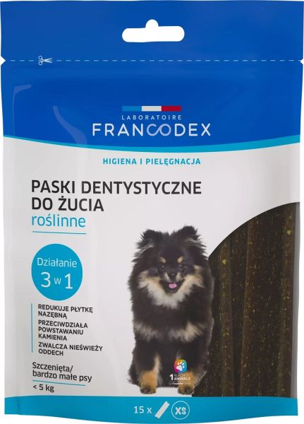 FRANCODEX Paski do gryzienia XS na brzydki zapach z pyska 114 g/15 szt.