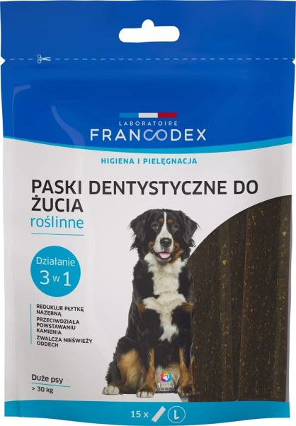 FRANCODEX Paski do gryzienia L na brzydki zapach z pyska 502,5 g/15 szt.