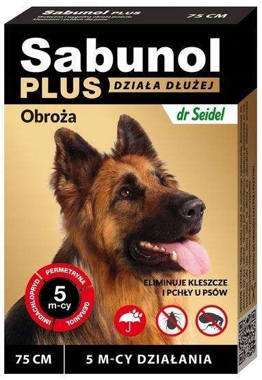 OBROŻA SABUNOL PLUS 75 CM D/PSA  P/PCHŁOM I KLESZCZOM *5 MIESIĘCY