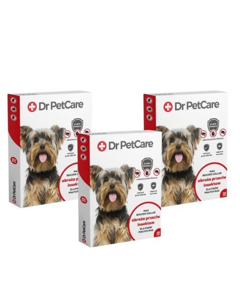 Dr PetCare MAX Biocide Collar Obroża na pchły i insekty dla psa rasy małej 38 cm 3 szt.
