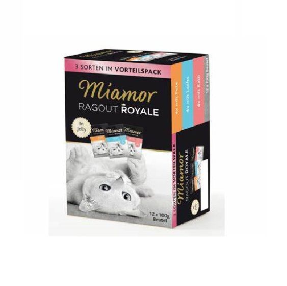 MIAMOR Ragout Royale Multibox 12 x 100 g indyk, łosoś, dziczyzna w galaretce