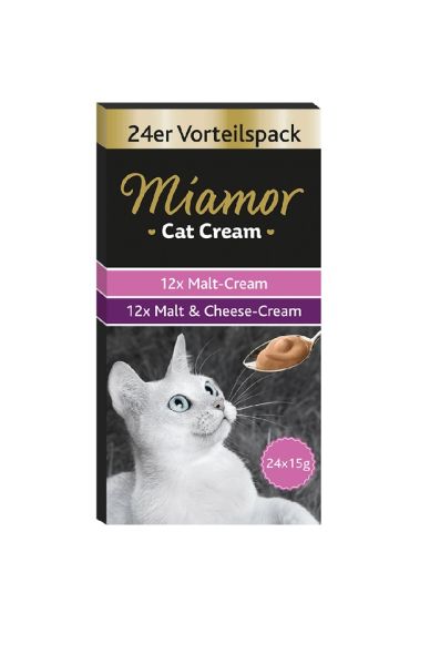 MIAMOR Cat Cream mix pasta słodowa + ser 24 x 15 ml