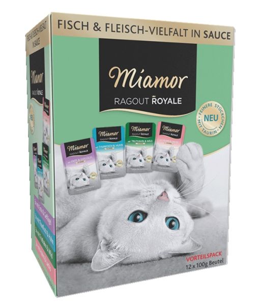 MIAMOR RAGOUT ROYALE Multibox 12x100g drobiowe smaki w sosie saszetki Chicken, Duck, Poultry, Turkey