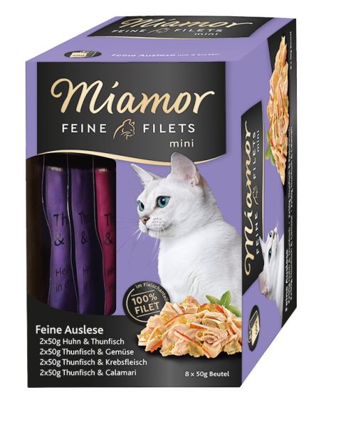 MIAMOR Feine Filets Mini Multibox w galaretce 8 x 50 g kurczak i tuńczyk