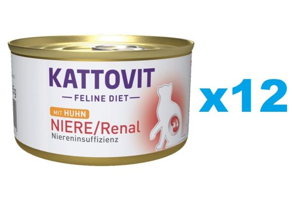 KATTOVIT Feline Diet Niere/Renal Chicken kurczak 12 x 85 g